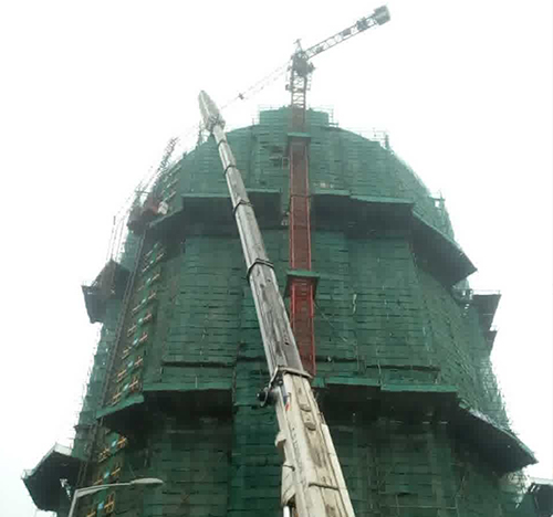 天元吊车在工地上作业